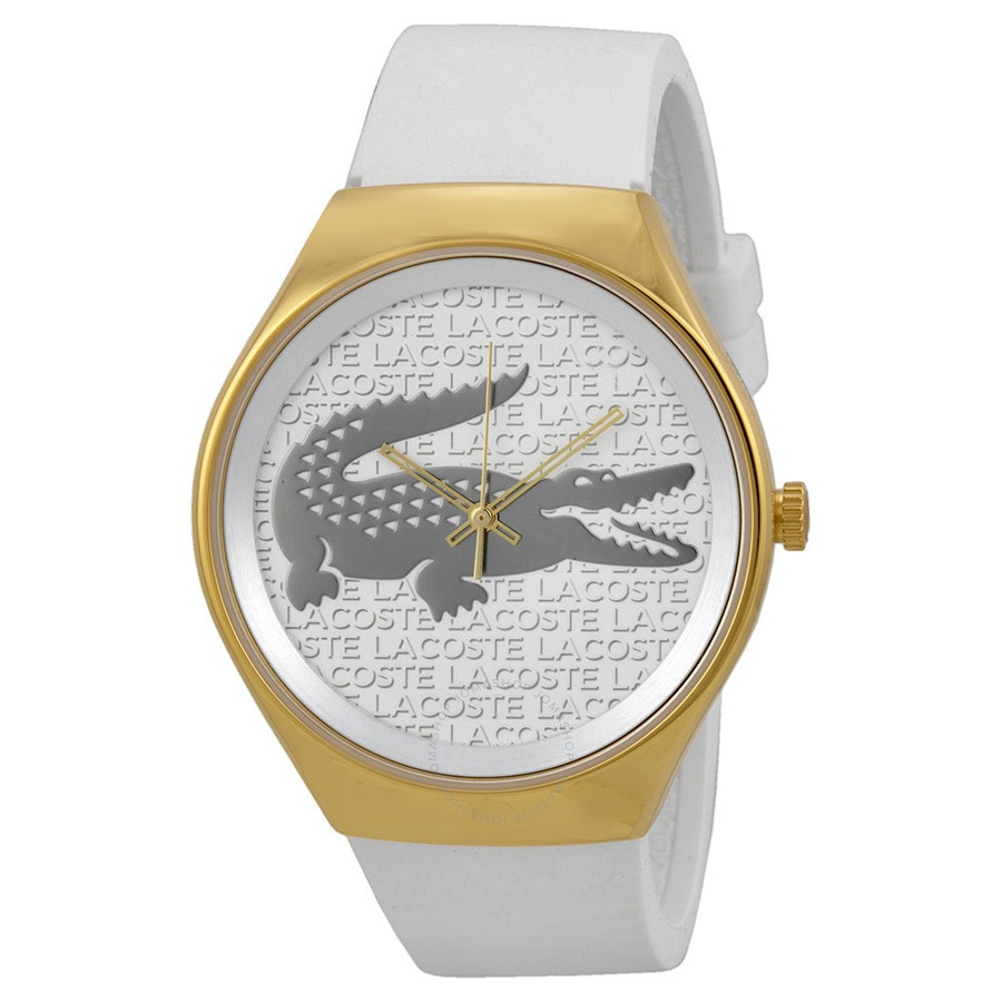 Lacoste correa de reloj 2000787 LC 71 3 34 2445 Silicona Blanco 18mm