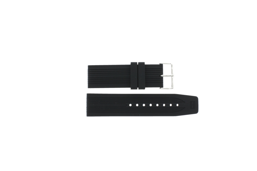 Correa de reloj Tommy Hilfiger TH1790672 TH679301087 TH 88 1 14 0820 Caucho Negro 24mm