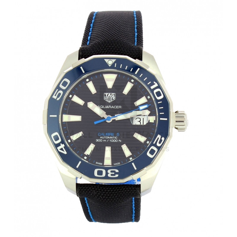 Correa de reloj Tag Heuer FC6395 Nylon perlon Negro 21.5mm