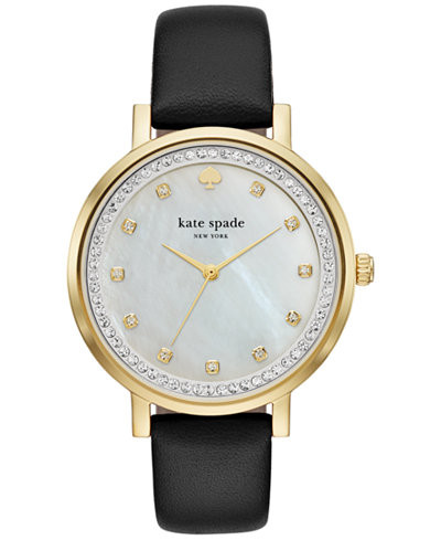 Correa de reloj Kate Spade New York KSW1206 Cuero Negro 16mm