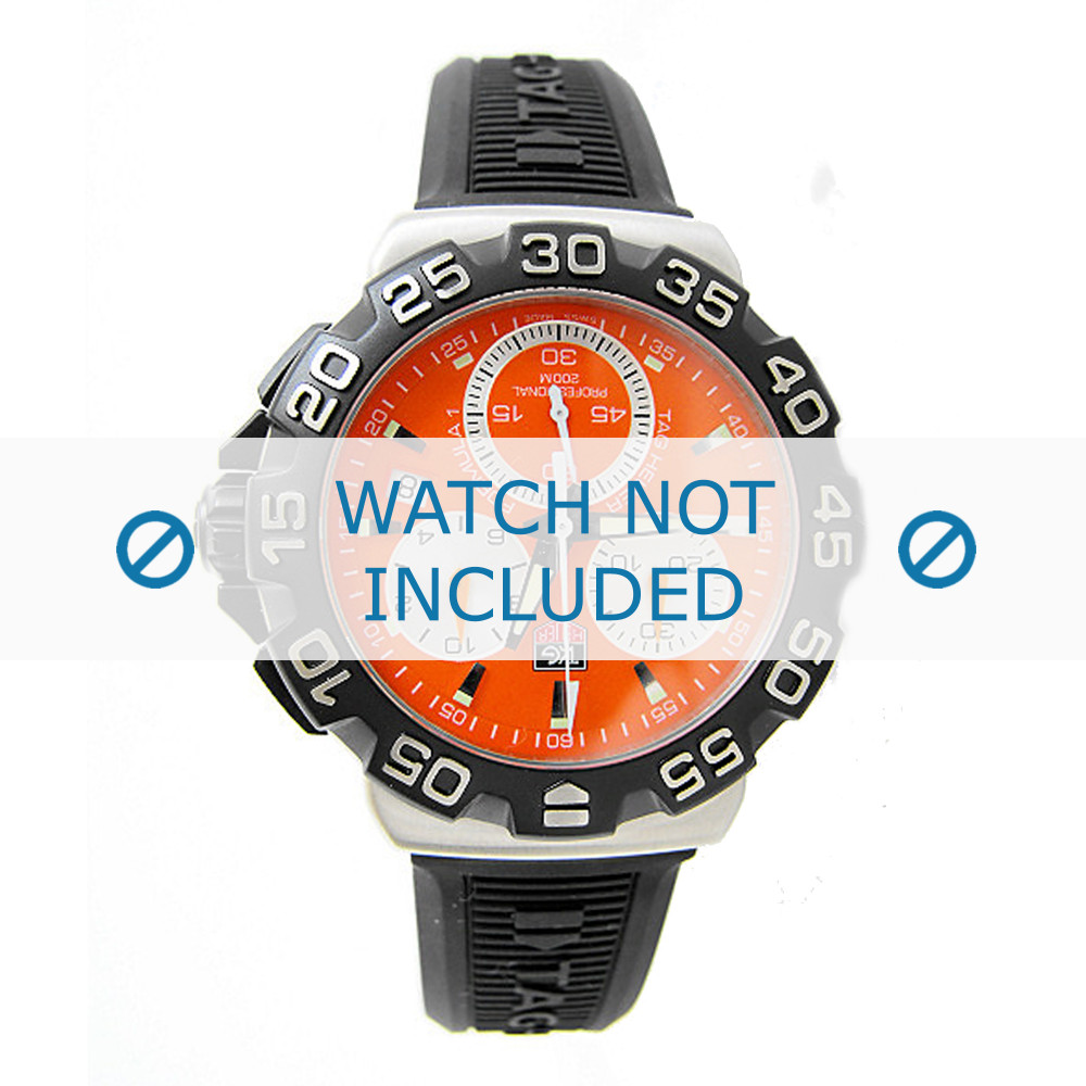 Correa de reloj Tag Heuer CAH1113 RRF6383 BT0714 Caucho Negro 20mm