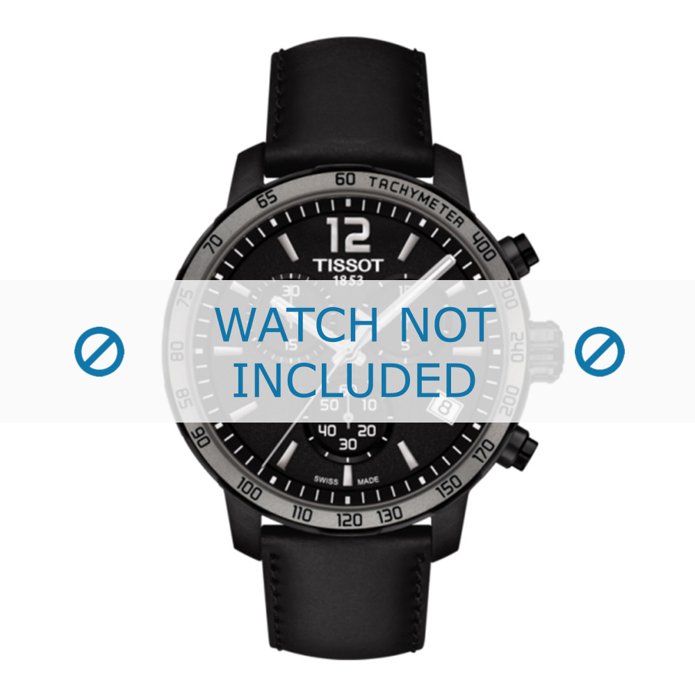 Correa de reloj Tissot T095.417.36.057.02 T600035372 Cuero Negro 19mm