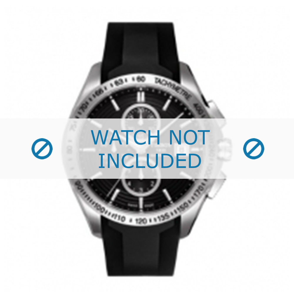 Correa de reloj Tissot T024417A T610028918 Caucho Negro 22mm