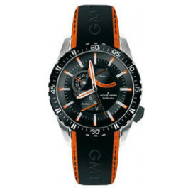 Jacques Lemans correa de reloj 1-1584 Cuero Negro 24mm + costura negro