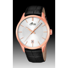 Lotus correa de reloj 18113-3 Cuero Negro + costura negro