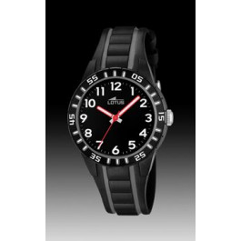 Correa de reloj Lotus 18172-8 / 18172-9 Silicona Negro 15mm