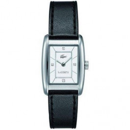 Lacoste correa de reloj 2000642 / 2000643 / LC-49-3-14-2242 Cuero Negro 16mm + costura negro