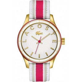 Lacoste correa de reloj 2000770 / LC-66-3-44-2449 Cuero Multicolor 18mm + costura blanca