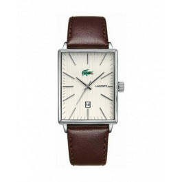 Lacoste correa de reloj 2010468  / 2010465 Cuero Marrón 22mm + costura marrón