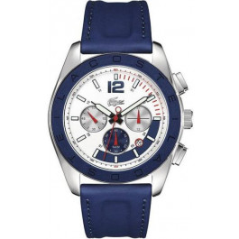 Lacoste correa de reloj 2010666 / LC-53-1-29-2387 Cuero Azul  24mm + costura azul