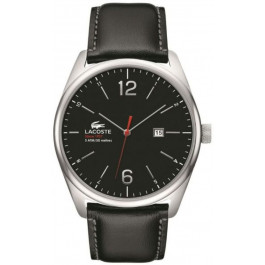 Lacoste correa de reloj 2010748 / LC-68-1-14-2412 Cuero Negro 24mm + costura gris
