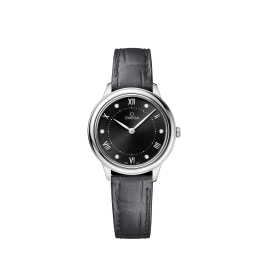 Correa de reloj Omega 032Z016931 / 43413306051001 / De Ville Cuero de cocodrilo Negro 14mm
