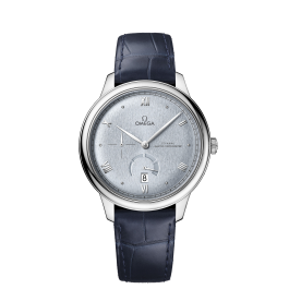 Correa de reloj Omega 032Z016847 / 43413412103001 / De Ville Cuero de cocodrilo Azul 19mm