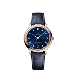 Correa de reloj Omega 032Z016899 / 43423342053001 / 43413342053001 / De Ville Cuero de cocodrilo Azul 16mm