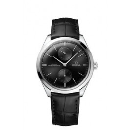 Correa de reloj Omega 43513402201001 / TRESOR Cuero de cocodrilo Negro 20mm