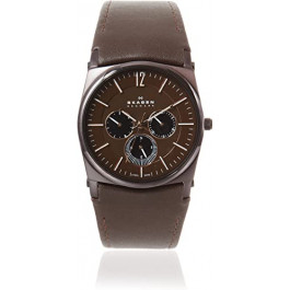 Correa de reloj Skagen 759LDRD Cuero Marrón oscuro