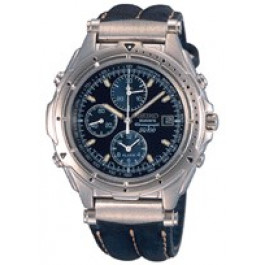 Correa de reloj Seiko 7T32-7C40 / SDWB95P1 / 4GB0JW Cuero Azul 18mm