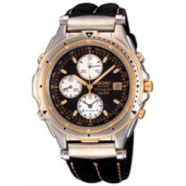 Correa de reloj Seiko 7T32-7C40 / 7T32-7C46 / SDWB96P1 Cuero Negro 18mm