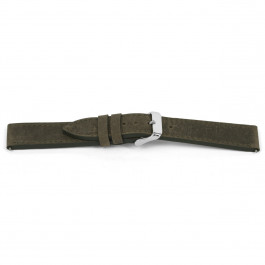 Correa de reloj Universal I864 Cuero Verde oliva 24mm