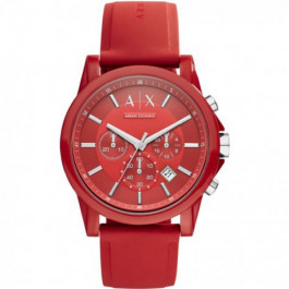 Correa de reloj Armani Exchange AX1328 Silicona Rojo 22mm