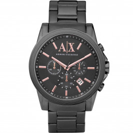 Correa de reloj Armani Exchange AX2086 Acero inoxidable Negro 22mm