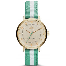 Correa de reloj Armani Exchange AX5365 Cuero/Textil Verde claro 16mm