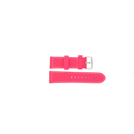 Correa de reloj Davis B0262 / Fluor Cuero Rosa 24mm