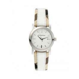Correa de reloj Burberry BU1395 Cuero/Textil Blanco 16mm