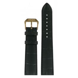 Correa de reloj Certina C600017092 Cuero Negro 21mm