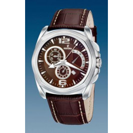 Correa de reloj Festina F16354-2 Piel de cocodrilo Marrón oscuro 24mm