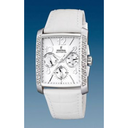 Correa de reloj Festina F16524-1 / F16524-2 / F16524-9 / F16524-A Cuero Blanco 25mm