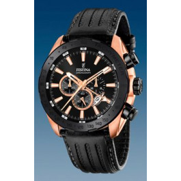 Correa de reloj Festina F16900 / F16900-1 / F16899 Cuero Negro 25mm