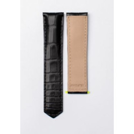 Correa de reloj Tag Heuer FC6481 Cuero de cocodrilo Negro 22mm