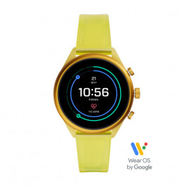 Correa de reloj Reloj inteligente Fossil FTW6060 Silicona Amarillo 18mm