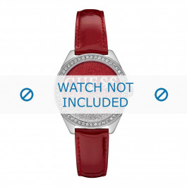 Guess correa de reloj W0823L3 Glitter Girl Cuero Rojo 16mm + costura roja