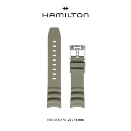 Correa de reloj Hamilton H600.000.152 Caucho Verde 20mm