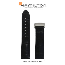 Correa de reloj Hamilton H426150 Cuero Negro 22mm
