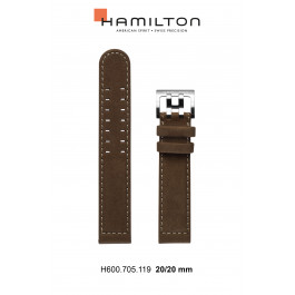 Correa de reloj Hamilton H001.70.505.833.01 / H600705119 Cuero Beige 20mm