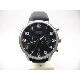 Correa de reloj Hugo Boss HB.199.114.2570 Cuero/Plástico Negro 22mm