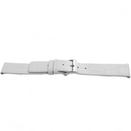Correa de reloj Universal F520 Piel de cocodrilo Blanco 18mm
