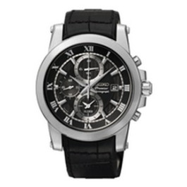 Correa de reloj Seiko SNAF31JD / 7T62-0LE0 Cuero Negro 21mm