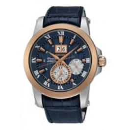 Correa de reloj Seiko SNP126P1 / 7D56-0AB0 / L0C8013J0 Cuero Azul 21mm