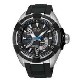 Correa de reloj Seiko 5D44-0AH0 / SRH019P1 / R02L011J0 Silicona Negro 22mm