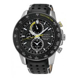 Correa de reloj Seiko V198-0AA0 / SSC361P1 / L0CE011J0 Cuero Negro 21mm