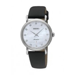Correa de reloj Seiko 7N89-0AY0 / SXB433P2 / L0GR011J0 Cuero Negro 16mm