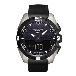 Correa de reloj Tissot T0914204605100A / T0914204606100A / T610035307 Cuero Negro 22mm