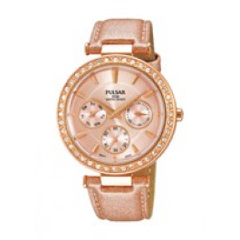 Pulsar correa de reloj VD75-X064-PP6164X1 Cuero Rosa + costura predeterminada