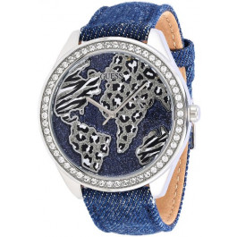 Correa de reloj Guess W0504L1 Cuero/Textil Azul 21mm