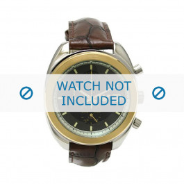 Armani correa de reloj AR-0501 Piel de cocodrilo Marrón oscuro 18mm 