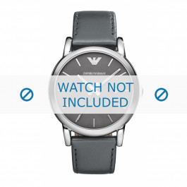 Armani correa de reloj AR1730 Cuero Gris  20mm + costura gris